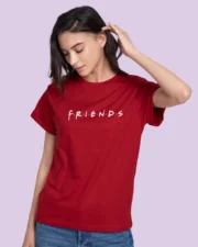 Women's Red Friends Logo (FRL) Typography Boyfriend T-shirt