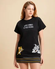 Women's Black Worst Enemies Boyfriend T-shirt - Image 2